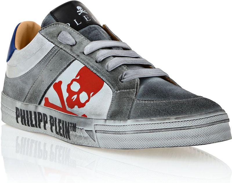 Low-Top Sneakers - Unisex - Vuilleer en Suède - Skull&Bones Print