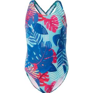 Aquawave Meisjes salava leaf print one piece zwempak