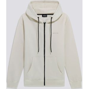 Herenmodel zilverwitte SWEN HOOD ZIP BRAND. Trui