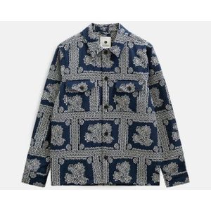 Anerkjendt 902244 akoscar flower overshirt 3059 sky captain