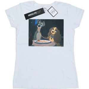 Li-cense Disney dames lady and the tramp spaghetti slurp katoenen t-shirt