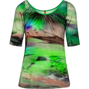 Conquista - Swirly Print Scoop Hals Top - Imprimétops