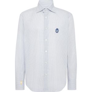 Billionaire - Slim Fit - Overhemd - Zilver - Katoen - Origineel Patroon