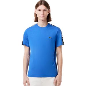 Lacoste - T-shirt - Blauw - Katoen - Krokodillenband