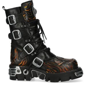 New Rock - M-591-C58 - Leren Laarzen - Zwart - Metallic Collection