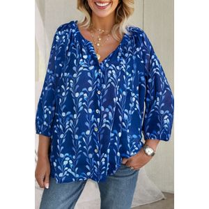 Bloemmotief Knopen Blouse