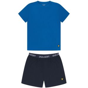 Lyle & Scott - Prince - Loungewear Shorts Set - Blauw - Katoenen Jersey Pyjama