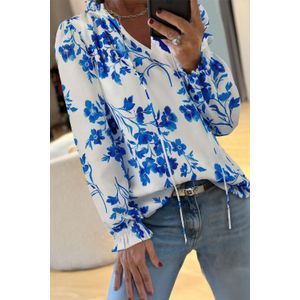 Florale Ruffle Lange Mouwen Top