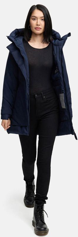 NAVAHOO Wintermantel 'Prinzessin 14'  zwart