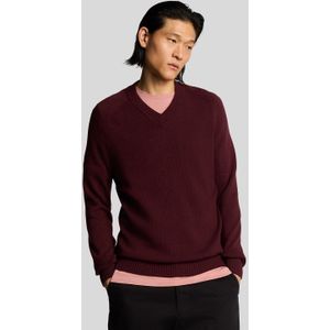 Lyle & Scott V-hals Gebreide Trui - Bordeau