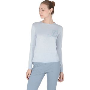 Crown Of Edinburgh Cashmere Lange Mouw Art 004 Lichtblauwe Letter D