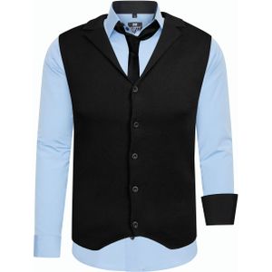 Set van 3 overhemden met vest en stropdas