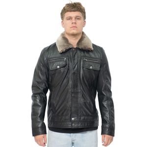 Heren - Truckershirt - Leren Jas - Crème - Galway