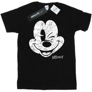Disney Heren Mickey Mouse Distressed Gezicht T-shirt