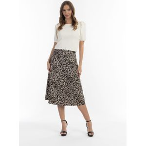 faina Rok  beige / mokka / zwart