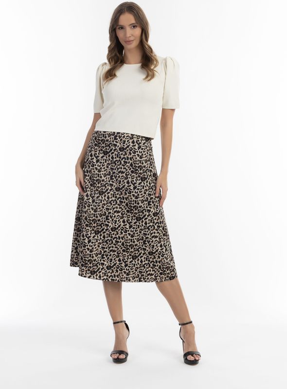 faina Rok  beige / mokka / zwart