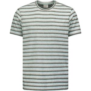 No Excess T-shirt korte mouw ronde hals met streep aqua