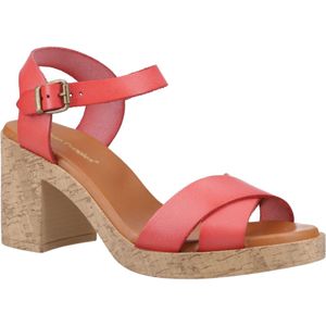 Hush Puppies - Georgia - Sandalen - Koraal - Kurk Leren Dames