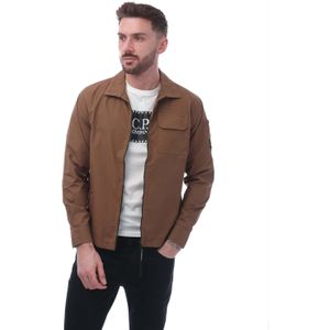 C.P. Company - Gabardine Zip Overshirt - Bruin - Heren