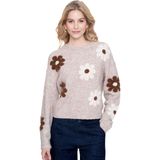Geisha - Trui - Sand - Met Embroided Flower Print - Dames