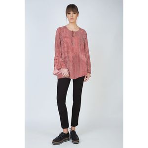 Conquista Fashion - Losvallende Top - Met Print en Strikdetail