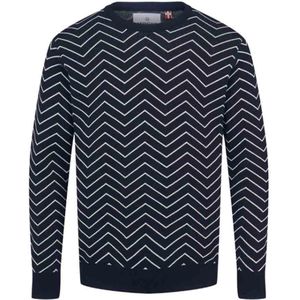 Kronstadt Ks3795 zig-zag cotten knit navy