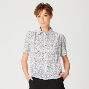 Rechte shirt met korte mouwen met bloemenprint