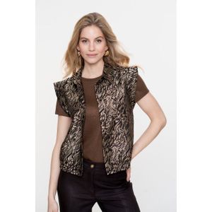 Geisha - Gilet 55715 - Gilet - Zwart/Bruin - Dames