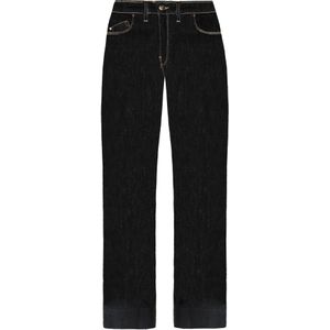 Emporio Armani - J33 - Dames Jeans - Zwart - Regular Fit Wijde Benen