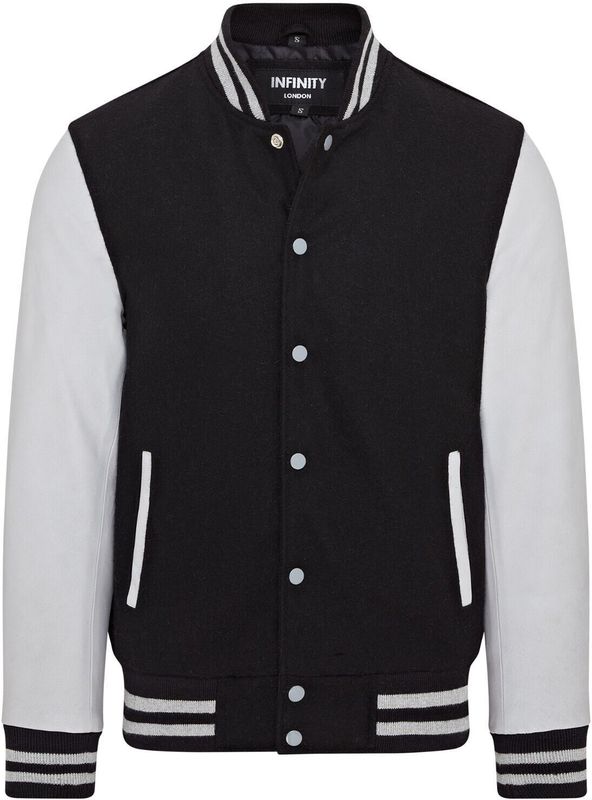 Letterman - Varsity-bomberjack - Genua - Honkbalwollen met Leren Mouwen