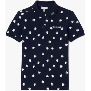 Lacoste - Juniors Piqué Print - Poloshirt - Blauw