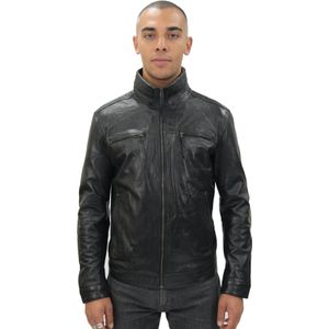 Heren - Bikerjack - Lichtbruin - Caracas - Klassiek Leren Jack