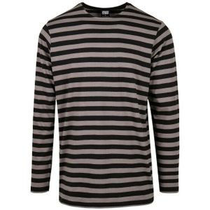 Urban Classics Heren gestreept normaal t-shirt met lange mouwen