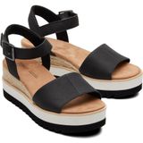 Toms - Diana - Sleehakken - Zwart - Leren Bovenwerk