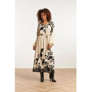 Smashed Lemon - 23551 - Maxi Jurk - Klassieke Elegante Stijl - Puffy Mouwen