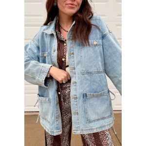 Denim Jas Met Knopen Aan De Voorkant