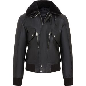 Heren - Aviator Bomberjack - Zwart - Rundleer - Akhiok