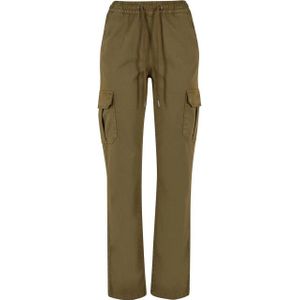Urban Classics Dames twill cargo broek met hoge taille