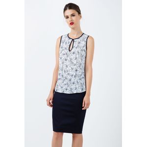 Conquista Fashion - Mouwloze Floral Keyhole Top - Blousetop