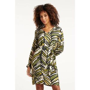 Smashed Lemon Army groen korte zig-zag print jurk |