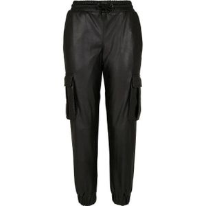 Urban Classics Dames cargo broek van kunstleer
