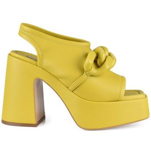 Stella McCartney - Skyla - Sandalen - Geel - Sleehak - Hakhoogte 11 cm
