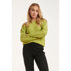 Smashed Lemon - Gebreide Top - Lichtgroen - Kabelstructuur