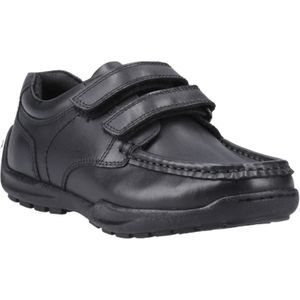 Hush Puppies Maddox Leren Jongens Zwarte Schoenen, Zwart, 10 UK