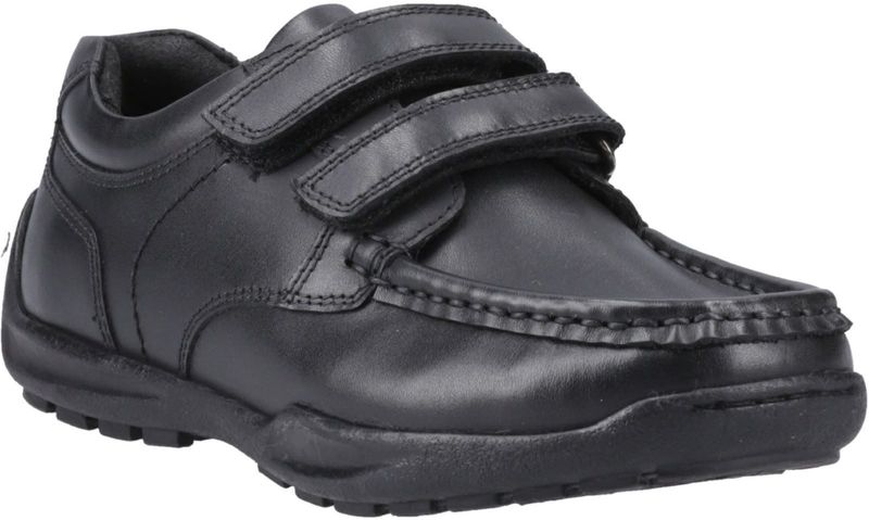 Hush Puppies Maddox Leren Jongens Zwarte Schoenen, Zwart, 10 UK