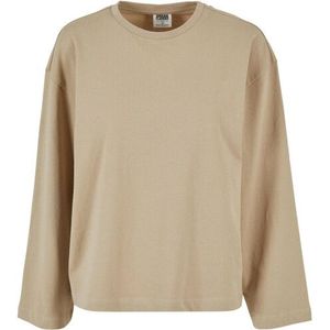 Urban Classics Dames organic cotton oversized t-shirt met lange mouwen