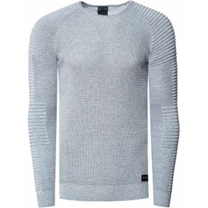 Rusty Neal - Fijngebreide Biker Trui - Slanke Pasvorm - Ronde Hals