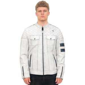 Heren vintage gewatteerd leren racejack-Cardiff