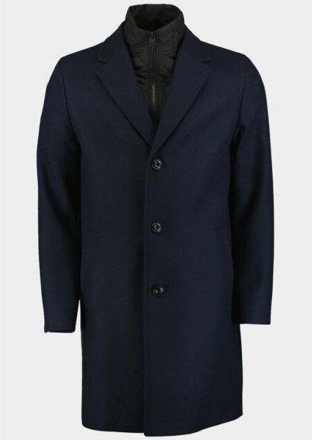 HUGO Red - Milogan2541 - Wollen Jas - Blauw