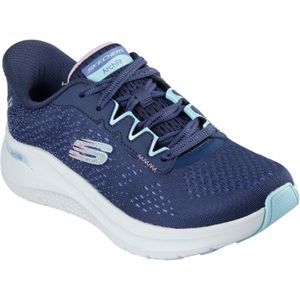 Skechers - ARCH FIT 2.0 - Slip-on Sneakers - Navy/Roze - Vrijetijdsschoen met Vetersluiting